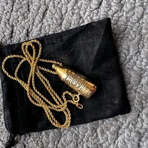 Han cholo old English 40 ounce Gold Bottle Pendant Necklace plated